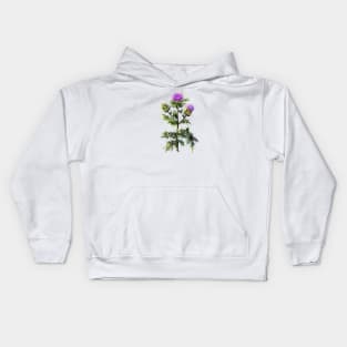 Thistle watercolor print Kids Hoodie